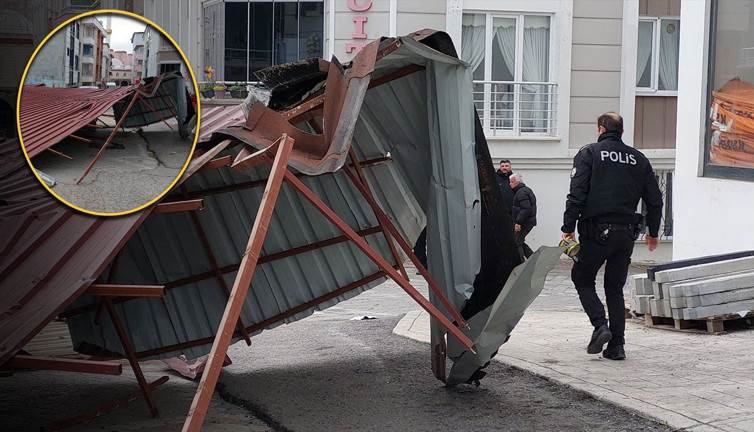 Samsun’da faciadan dönüldü! Şiddetli lodos çatıları uçurdu