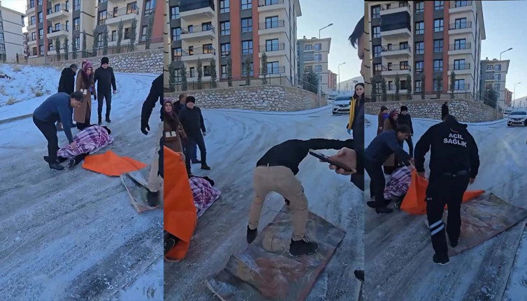Elazığ’da ilginç görüntü: Sağlık ekipleri, vatandaşı böyle kurtardılar
