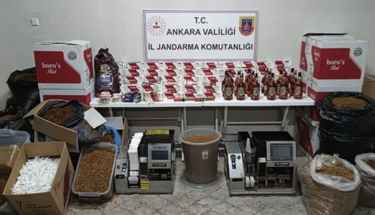 Ankara'da kaçak alkol ve tütün operasyonu!
