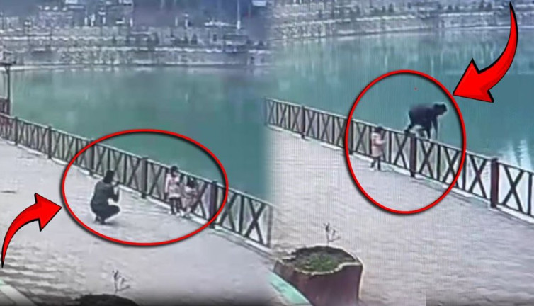 Poz verirken Yenişehir Gölü’ne düşen çocuğu babası kurtardı: Korku dolu o anlar kamerada