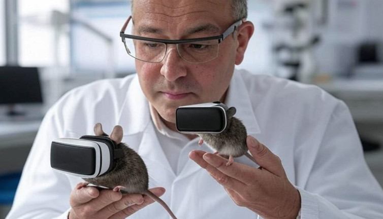 Fareler için VR gözlük geliştirildi