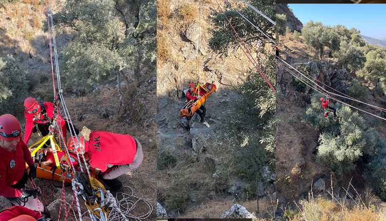 Aydın’da kanyonda mahsur kalanlar böyle kurtarıldı