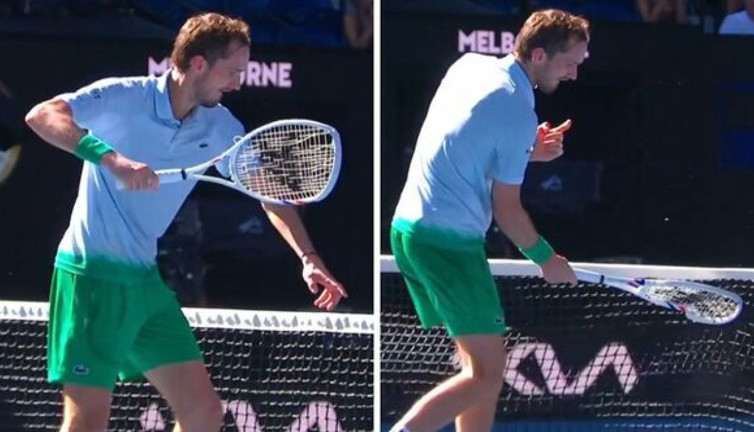 Ünlü tenisçi raketi yamulana kadar fileyi darbetti