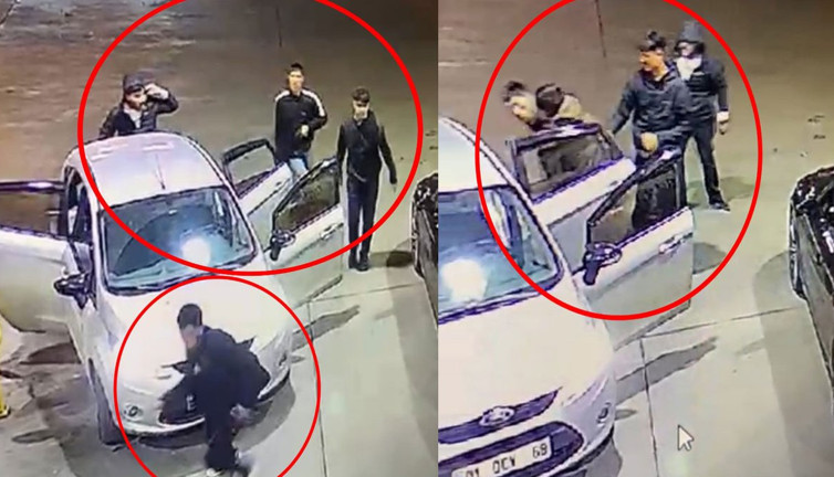Akaryakıt istasyonunda darp edip kaçırdılar
