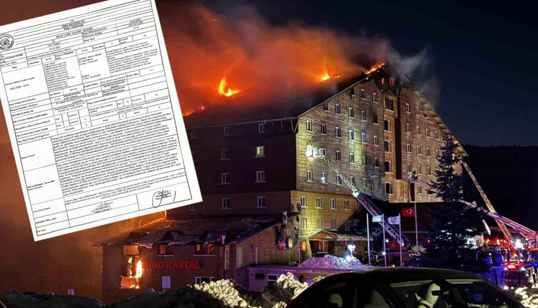Yanan Grand Kartal Otel'in itfaiye raporu ortaya çıktı