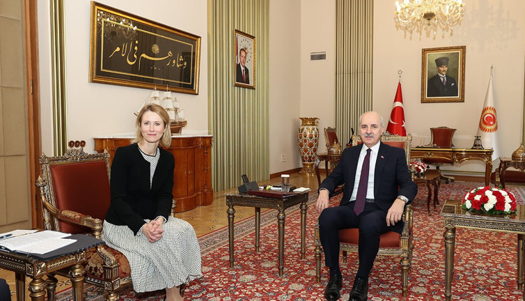 TBMM Başkanı Kurtulmuş, AB Dış İlişkiler ve Güvenlik Politikası Yüksek Temsilcisi Kallas'ı kabul etti