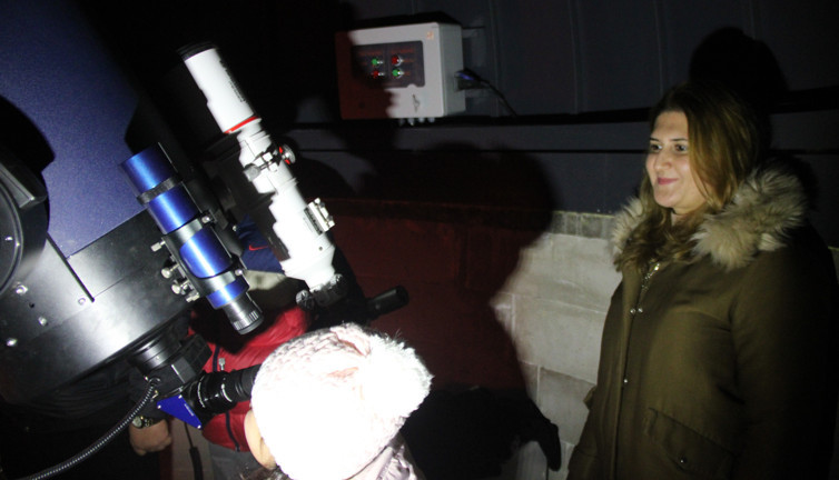 6 gezegen hizalandı, Kayserililer gözlemevine akın etti