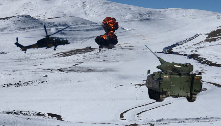 Kars'ta eksi 19 derecede 'Kış Tatbikatı-2025'