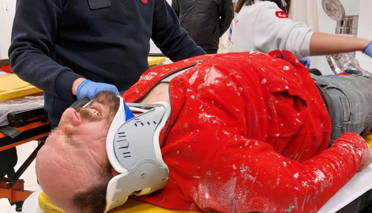 Samsun’da inşaattan düşen işçi ölümden döndü