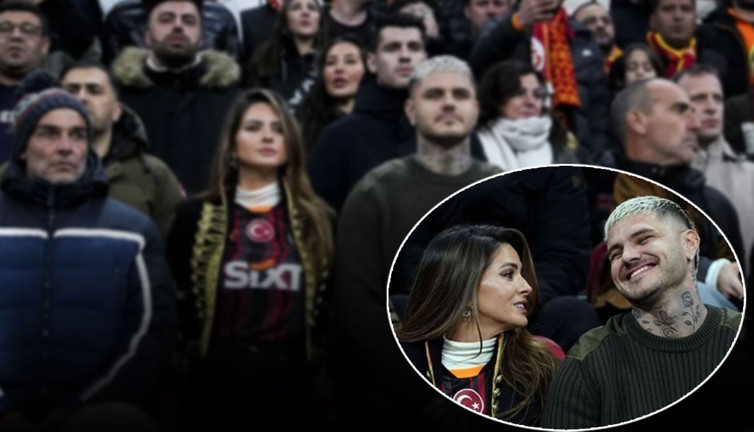 Mauro Icardi yeni sevgilisi ile derbideydi! Maçı tribünden izlediler