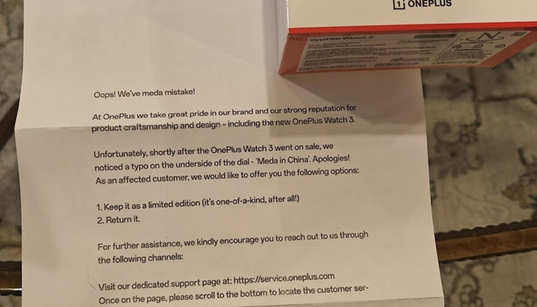 OnePlus yazım hatasından dolayı özür diledi