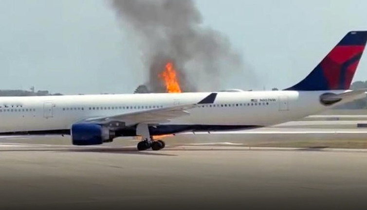 Orlando Havalimanı’nda korku dolu anlar! Uçak alevler içinde kaldı yolcular son anda kurtuldu