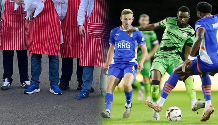 Dünyanın ilk vegan kulübüne ilginç protesto. Tribüne bakanlar gördüklerine inanamadılar