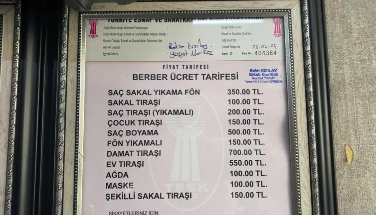 Tıraş ücretlerine zam!