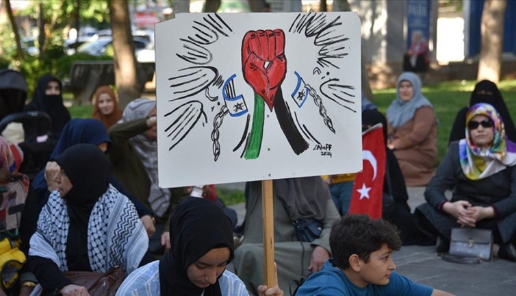 Şanlıurfa'da Gazze'ye destek için oturma eylemi