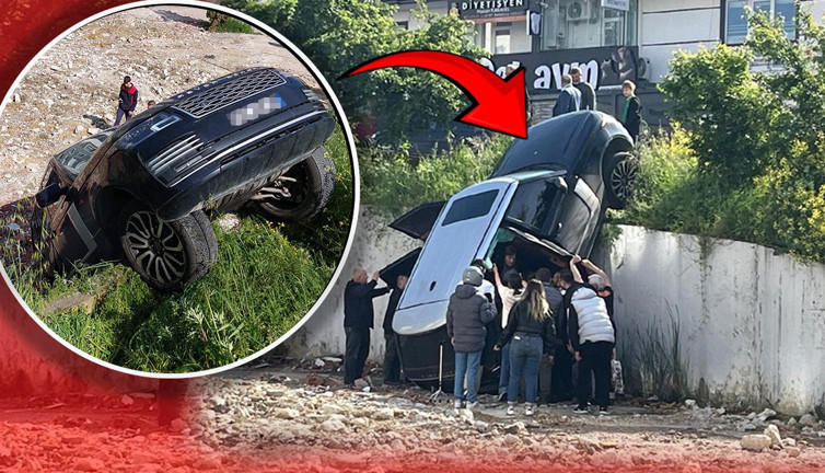 Samsun’da lüks cip duvarda asılı kaldı: Anne-kız yaralandı!
