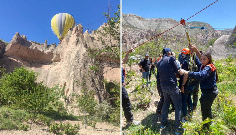 Nevşehir'de faciadan dönüldü! Turistler kayalıklarda mahsur kaldı