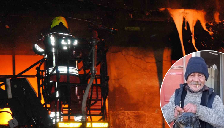 Alevler geceyi aydınlattı: Güvercinleri kurtarmak için dumanlar arasına daldı