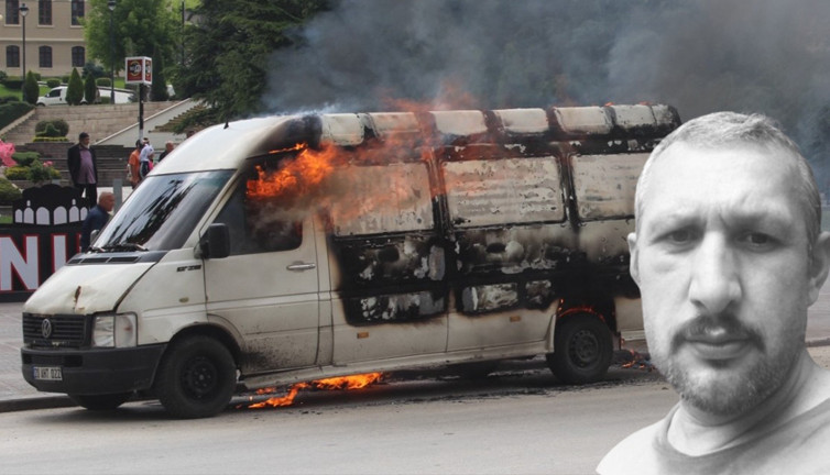 Polislerin bağladığı aracını benzin dökerek yaktı! Faiziyle birlikte 1 milyon TL'lik vergi borcu vardı