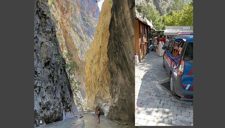 Saklıkent Kanyonu'nda feci kaza! Başına isabet etti