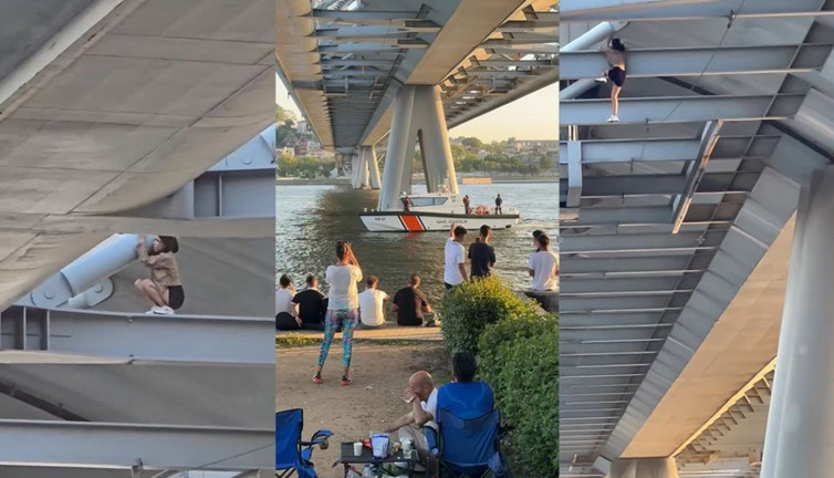 Haliç Metro Köprüsü’nde şoke eden görüntüler! Polis alarma geçirdi: Kimi alkış tuttu, kimi çekirdek yedi