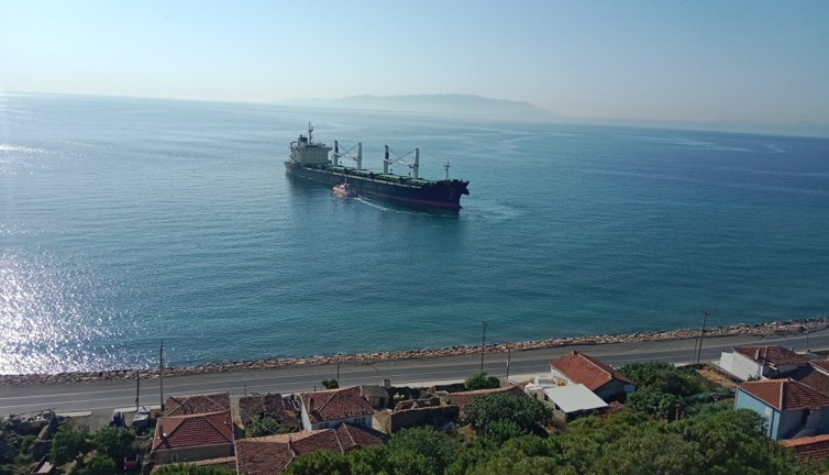 Tekirdağ’da yük gemisi karaya oturdu