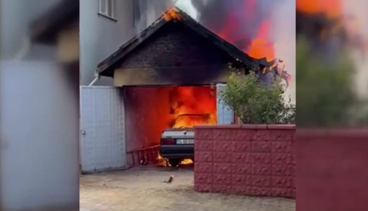 Otomobil küle döndü: Garajda büyük panik!