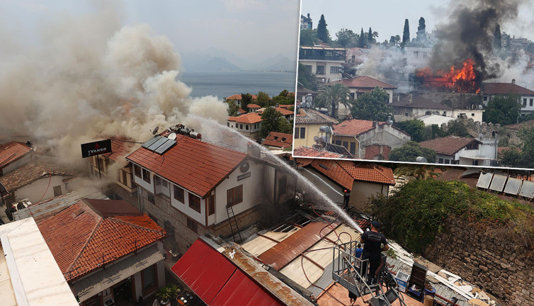 Antalya Kaleiçi'nde yangın!