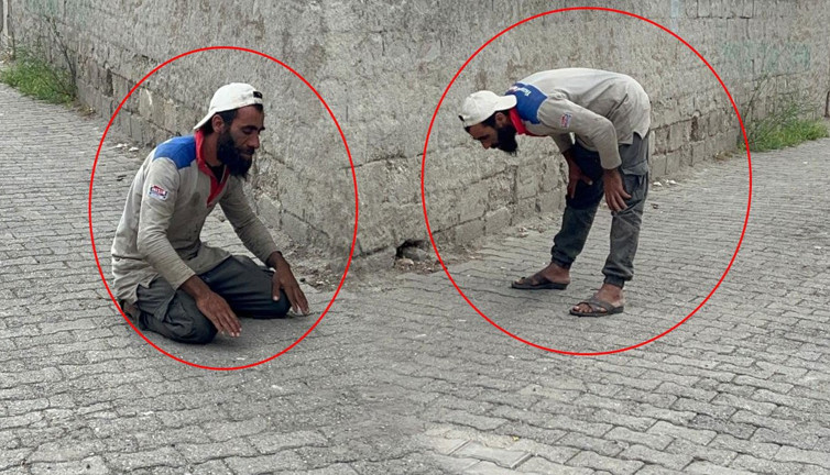 Suriyeli polise yakalanınca namaz kılmaya başladı! Namaz bitince olanlar oldu