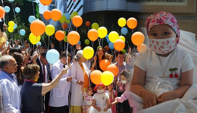Kanser hastalığına yakalanmıştı Türkiye’de şifa buldu! Küçük Zeine balonlarla Kazakistan’a uğurlandı