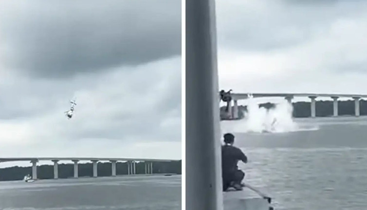 Tatbikatta facia: Polis helikopteri denize çakıldı