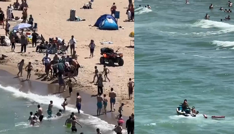 Sarıyer’deki plajda korku dolu anlar!