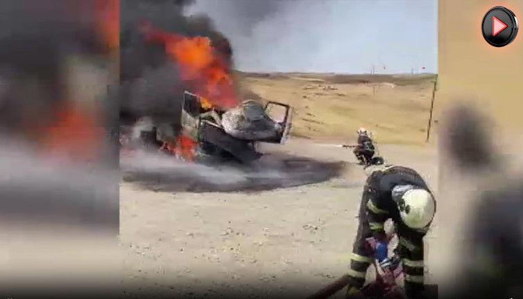 Raman Dağı’nda yangın: Vinç alevlere teslim oldu