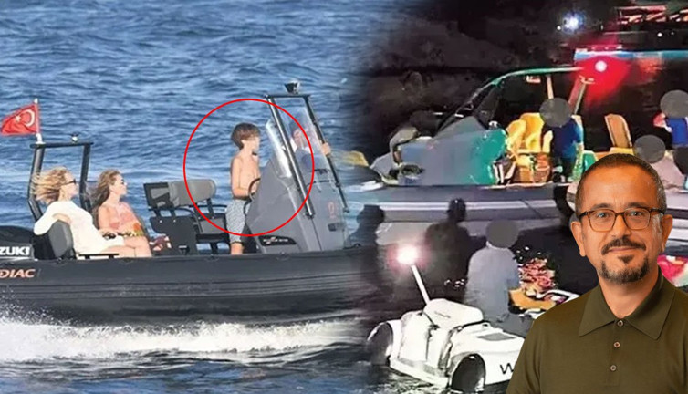 Sosyetik güzel koyda çocuğuna sürat botu kullandırdı! Ali Sabancı’nın kazası bile örnek olmadı