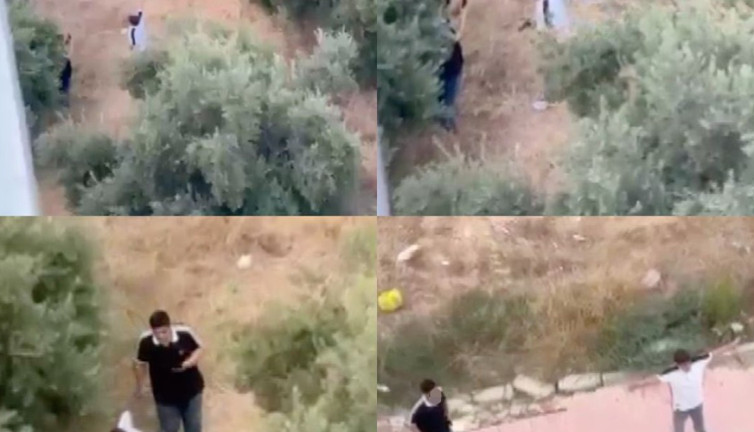 Çocukların tehlikeli oyunu kameraya yansıdı