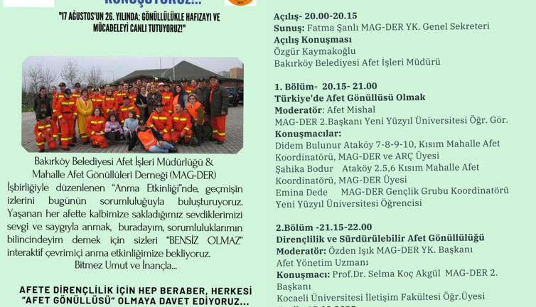 Marmara Depremi'nin 26.yıl dönümü: Afet gönüllülüğü konuşulacak