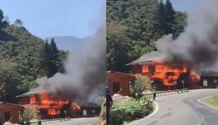 Giresun’da yangın! Sosyal tesisler kül oldu