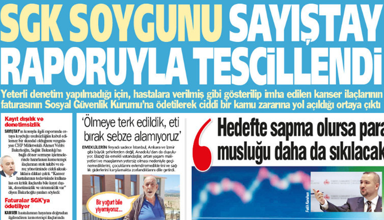 Yeniçağ Gazetesi: SGK soygunu Sayıştay raporuyla tescillendi!