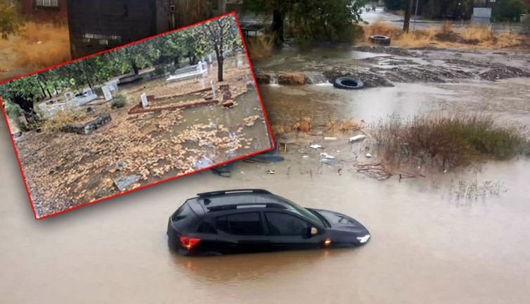 Muğla Muğla olalı böyle yağmur görmedi! Mezarlıklar bile sular altında kaldı