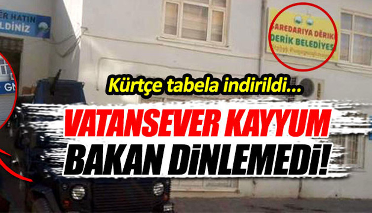 Derik'te Kürtçe tabela indirilip yerine Türk bayrağı asıldı