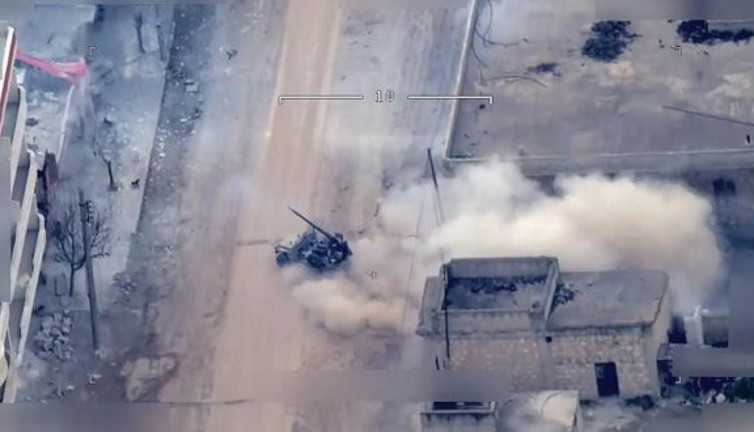 Türkiye'ye saldıran hainleri İHA'lar görüntüledi.