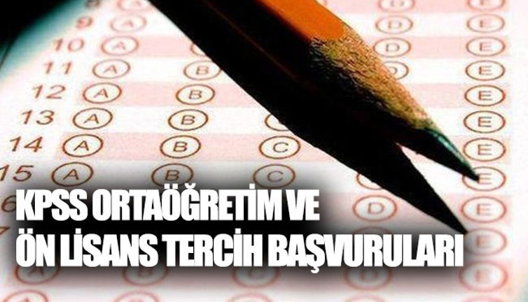 KPSS ortaöğretim ve ön lisans tercih başvuruları