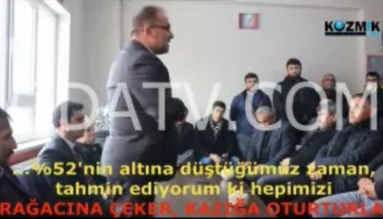 AKP'li Başkan: "Yüzde 52'nin altına düşersek darağacına çeker, kazığa oturturlar"