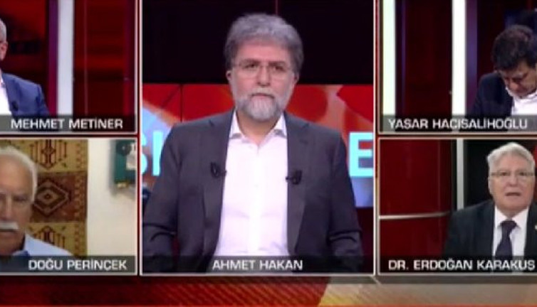 Canlı yayında tam 1.5 dakika aynı cümleyi tekrar ettiler! Ahmet Hakan ve konuklar da sıkıldı
