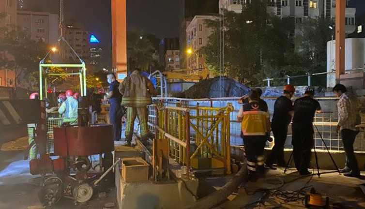 İstanbul'da metro şantiyesinde kaza! Vinç halatı boşaldı, 2 işçi yaralandı