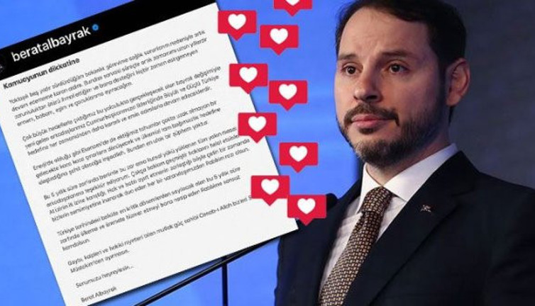 Berat Albayrak'ın istifa paylaşımına rekor beğeni