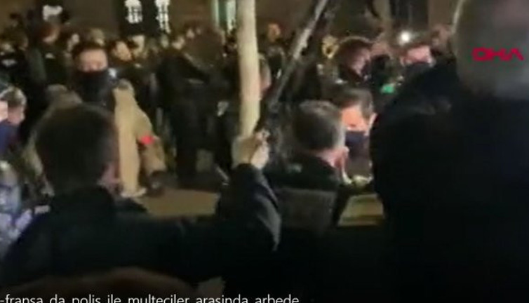 Polisle mülteciler birbirine girdi