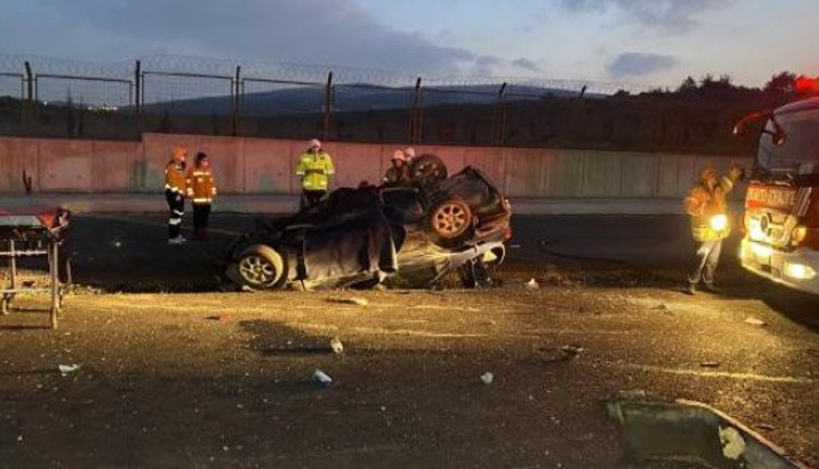 Beton bariyere çarparak takla attı: 1 ölü