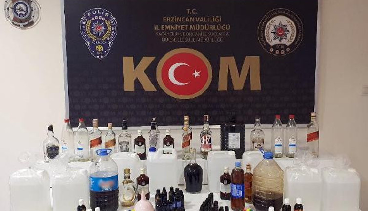 Erzincan'da 'sahte içki' operasyonu; 30 litre etil alkol ele geçirildi