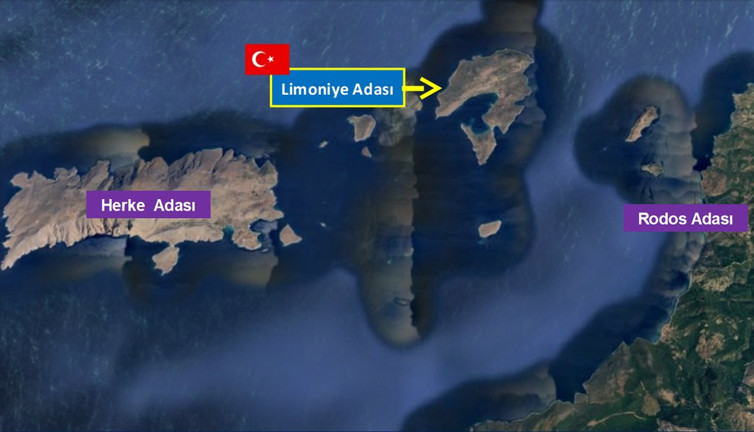Yunanistan 20. adamızı işgal etti. Limoniye Adası'nda Yunan ve Bizans bayrağı dalgalanıyor